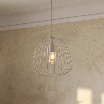Hanglamp met kabel OVELLA 1xE27/15W/230V Ø 36 cm crème