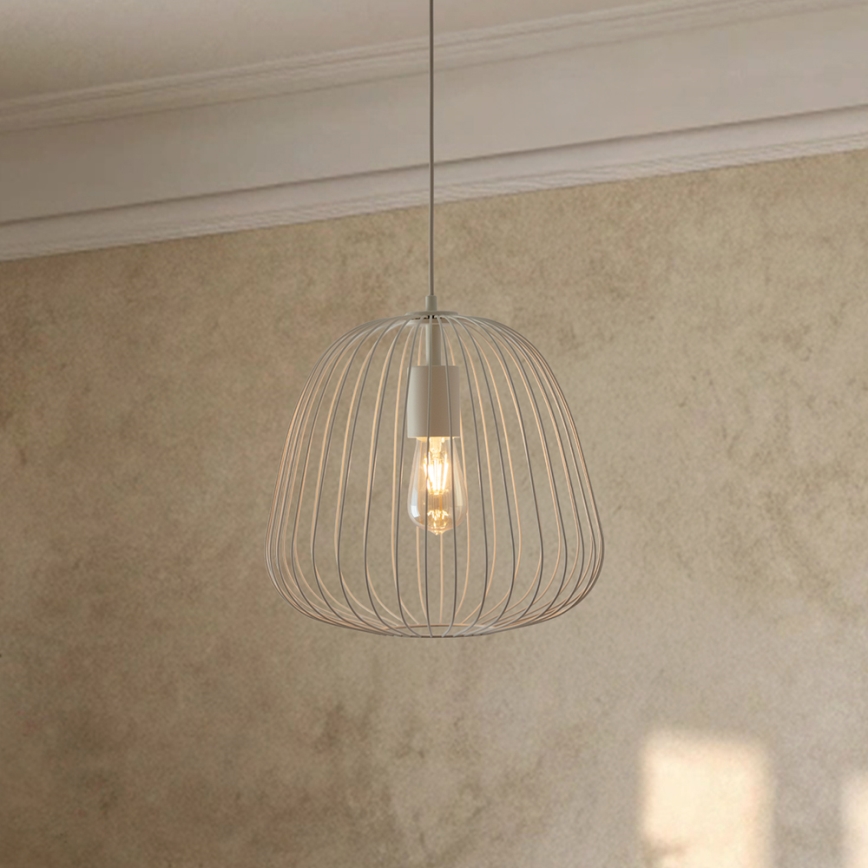 Hanglamp met kabel OVELLA 1xE27/15W/230V Ø 36 cm crème