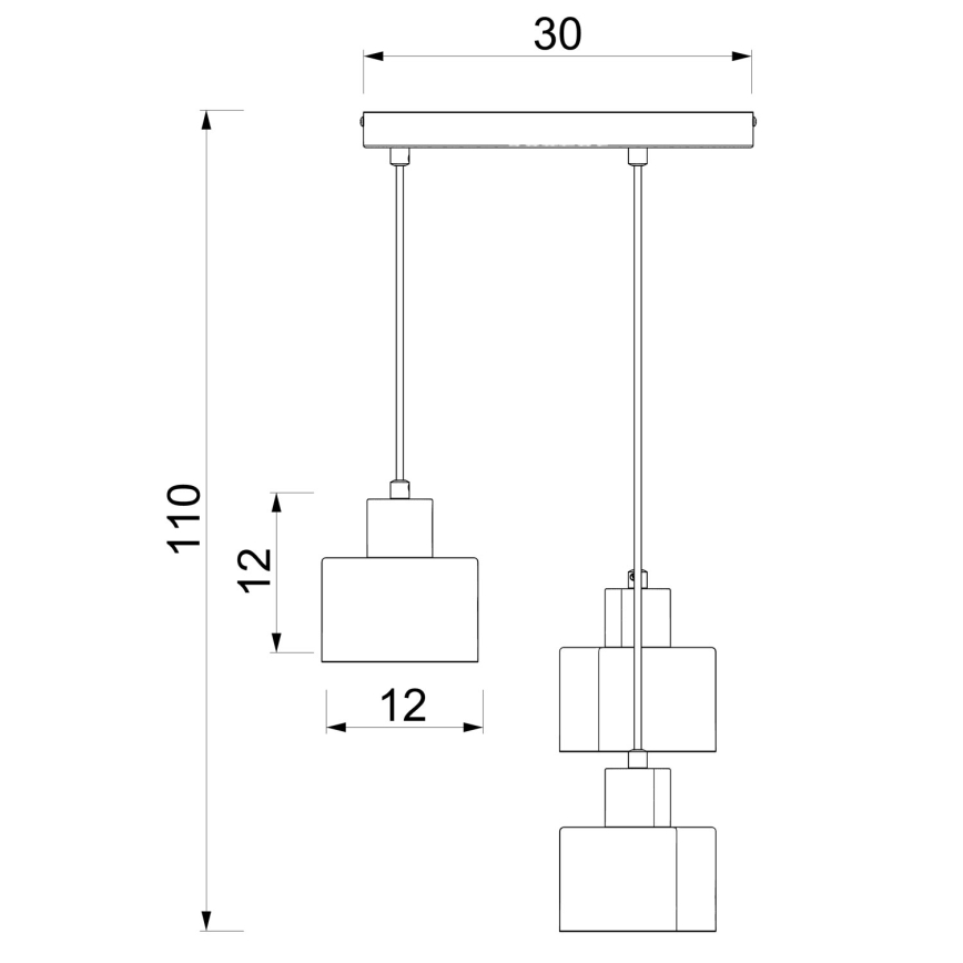 Hanglamp met kabel PARKLA 3xE27/15W/230V beige/goud
