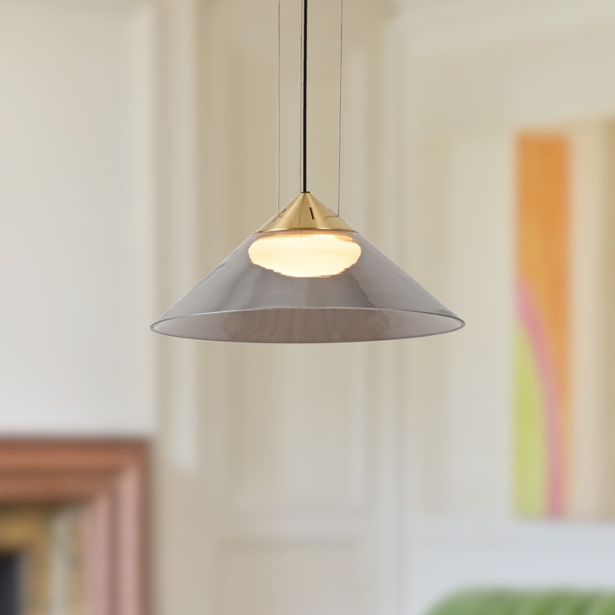 Hanglamp met kabel PRESTO 1xGX53/10W/230V Ø34 cm goud/rookgrijs