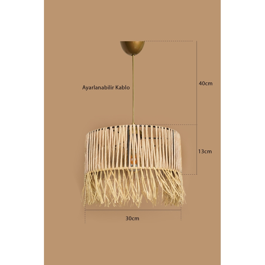 Hanglamp met kabel RIMINI 1xE27/40W/230V beige