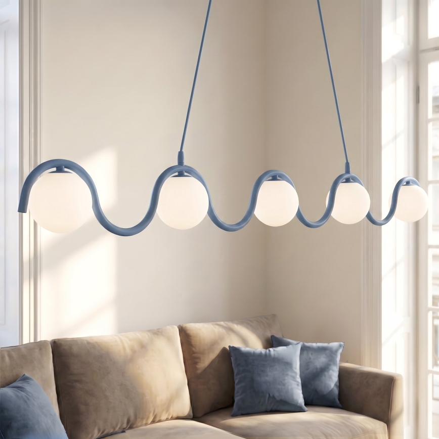Hanglamp met kabel SINUS 5xG9/8W/230V blauw
