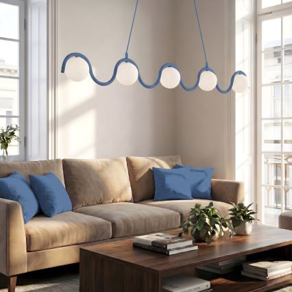 Hanglamp met kabel SINUS 5xG9/8W/230V blauw