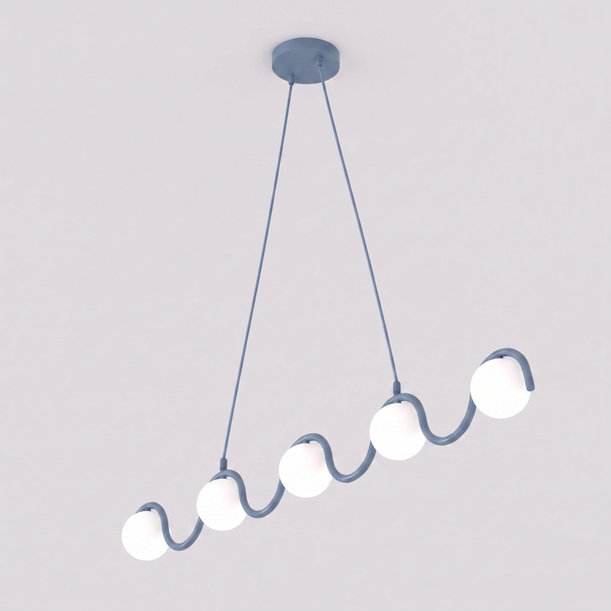 Hanglamp met kabel SINUS 5xG9/8W/230V blauw