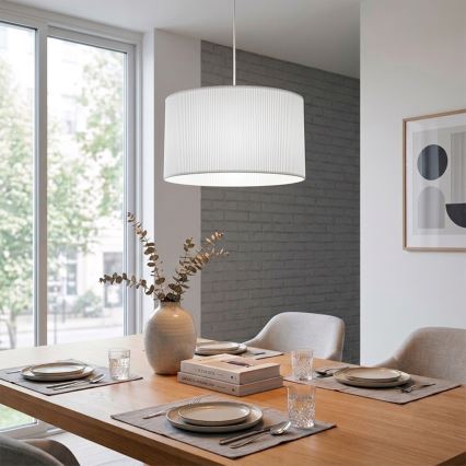 Hanglamp met kabel SIRJA PLISADO 1xE27/15W/230V diameter 35 cm wit