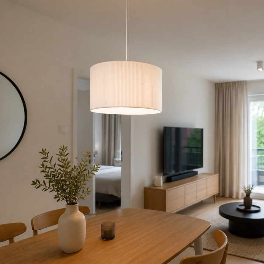 Hanglamp met kabel SIRJA PLISADO 1xE27/15W/230V diameter 35 cm wit