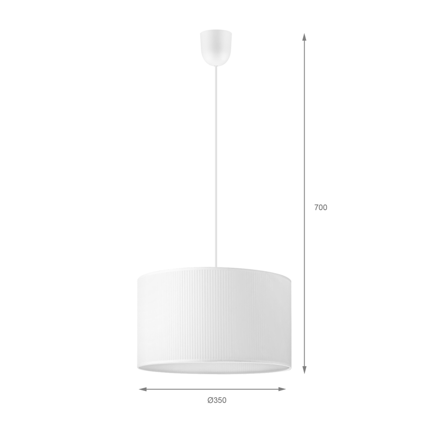 Hanglamp met kabel SIRJA PLISADO 1xE27/15W/230V diameter 35 cm wit