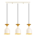 Hanglamp met kabel SIVANI 3xE27/40W/230V wit/koperkleurig