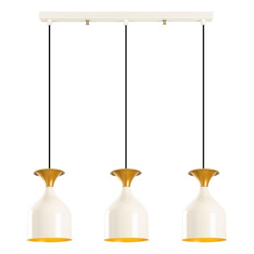 Hanglamp met kabel SIVANI 3xE27/40W/230V wit/koperkleurig
