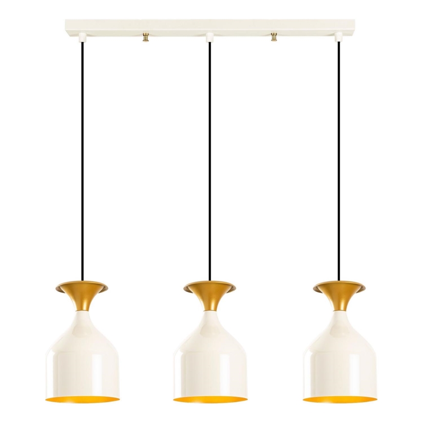 Hanglamp met kabel SIVANI 3xE27/40W/230V wit/koperkleurig