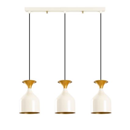 Hanglamp met kabel SIVANI 3xE27/40W/230V wit/koperkleurig