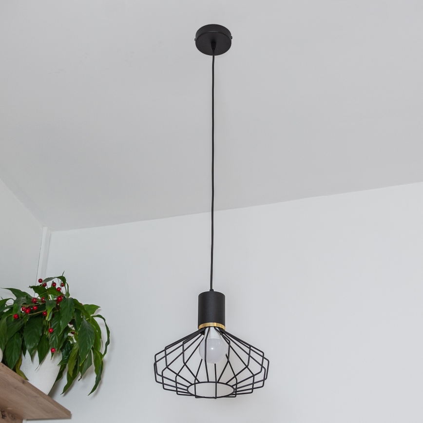 Hanglamp met kabel SOLANO 1xE27/15W/230V zwart/goud
