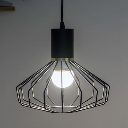 Hanglamp met kabel SOLANO 1xE27/15W/230V zwart/goud