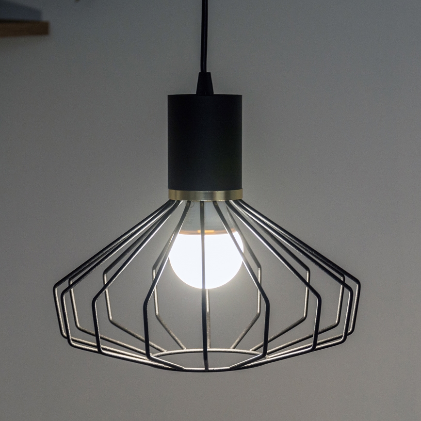 Hanglamp met kabel SOLANO 1xE27/15W/230V zwart/goud