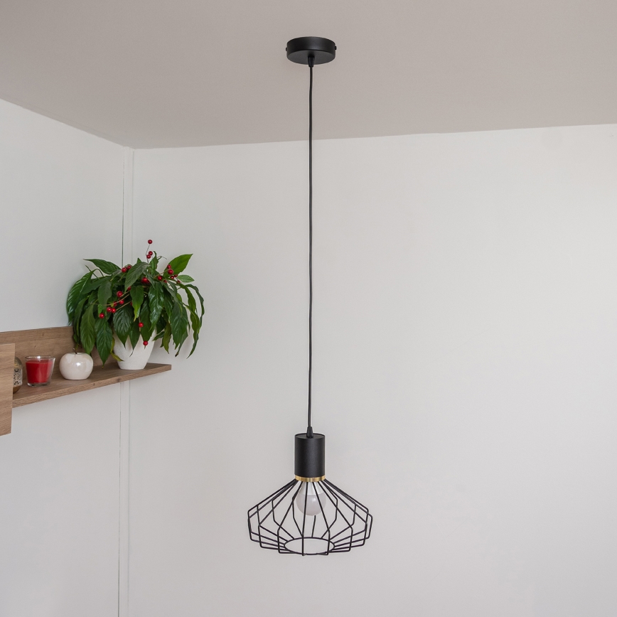 Hanglamp met kabel SOLANO 1xE27/15W/230V zwart/goud