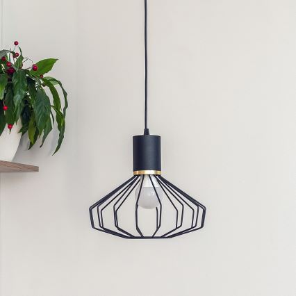 Hanglamp met kabel SOLANO 1xE27/15W/230V zwart/goud