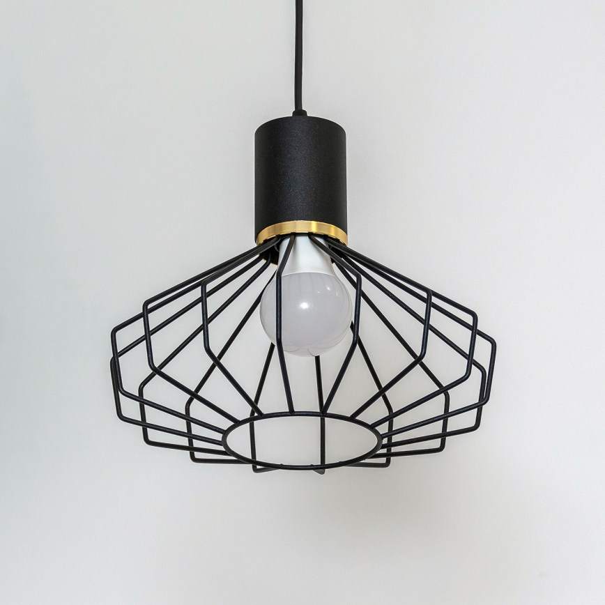 Hanglamp met kabel SOLANO 1xE27/15W/230V zwart/goud