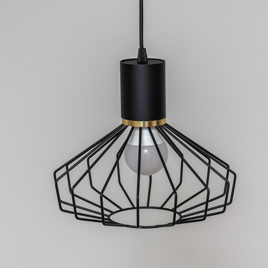 Hanglamp met kabel SOLANO 1xE27/15W/230V zwart/goud