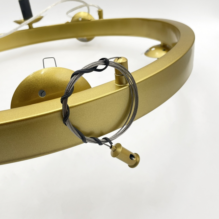 Hanglamp met kabel SOLARI 9xE14/15W/230V goud/rookzwart