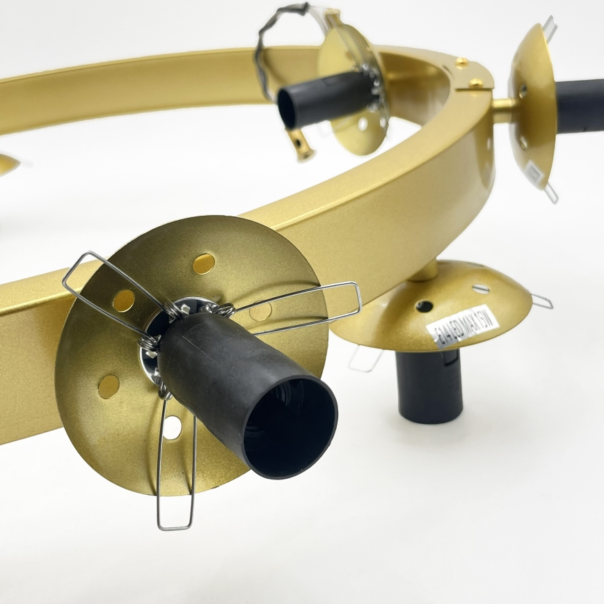 Hanglamp met kabel SOLARI 9xE14/15W/230V goud/rookzwart