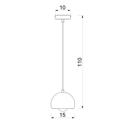 Hanglamp met kabel SOOL 1xE27/15W/230V Ø 15 cm crème