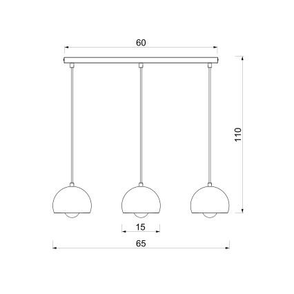 Hanglamp met kabel SOOL 3xE27/15W/230V beige