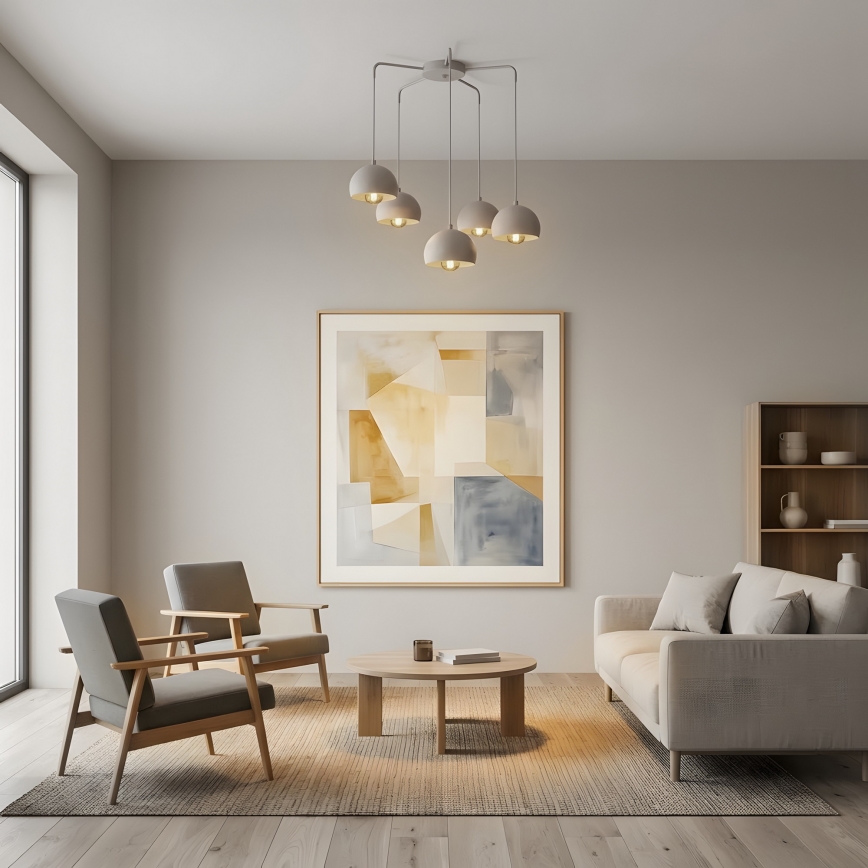 Hanglamp met kabel SOOL 5xE27/15W/230V crème