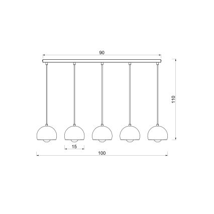 Hanglamp met kabel SOOL 5xE27/15W/230V crème