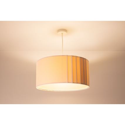 Hanglamp met kabel STRIPES 1xE27/60W/230V Ø 40 cm crème