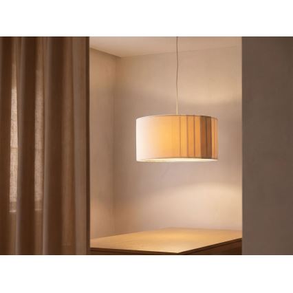 Hanglamp met kabel STRIPES 1xE27/60W/230V Ø 40 cm crème