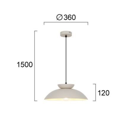 Hanglamp met kabel SUPERB 1xE27/40W/230V beige