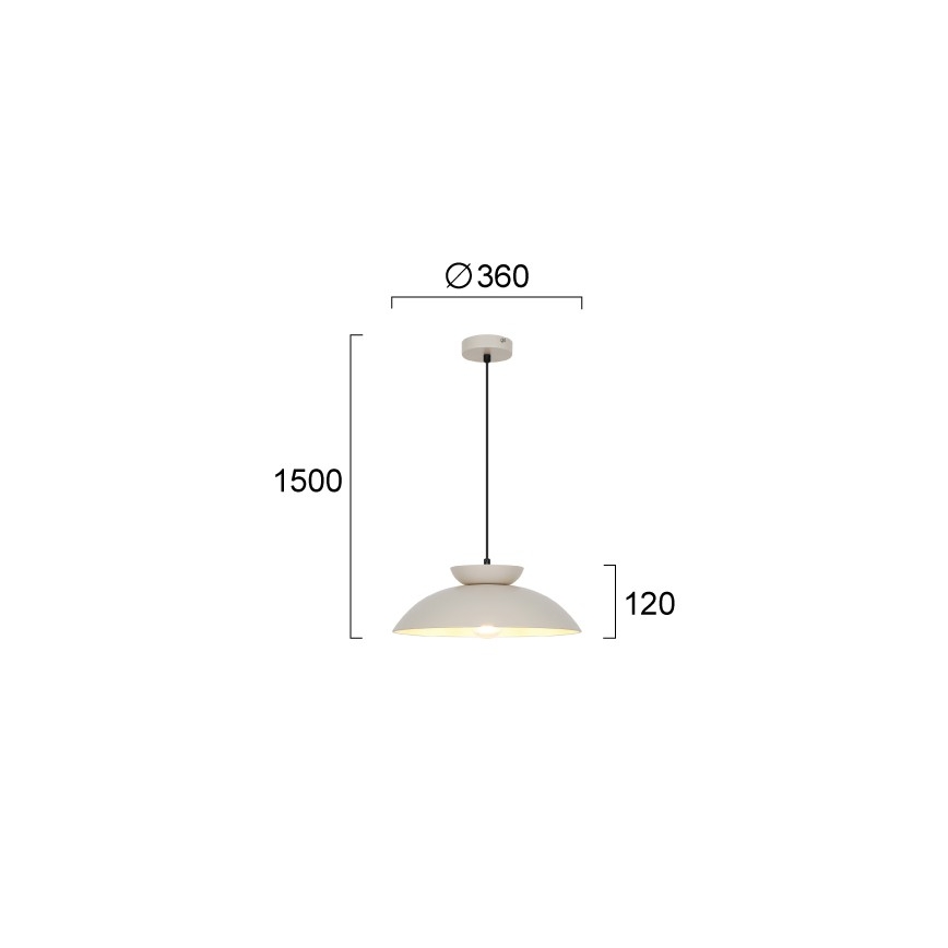 Hanglamp met kabel SUPERB 1xE27/40W/230V beige