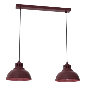 Hanglamp met kabel SVEN 2xE27/15W/230V bordeaux