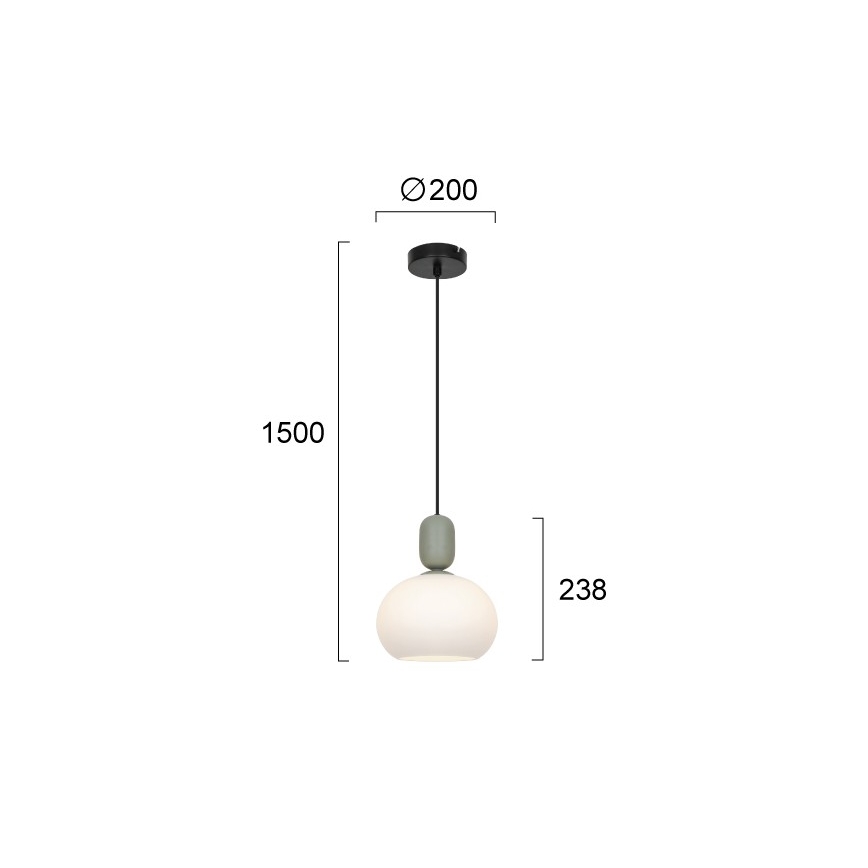 Hanglamp met kabel VALISIA 1xE27/40W/230V zwart/olijfgroen