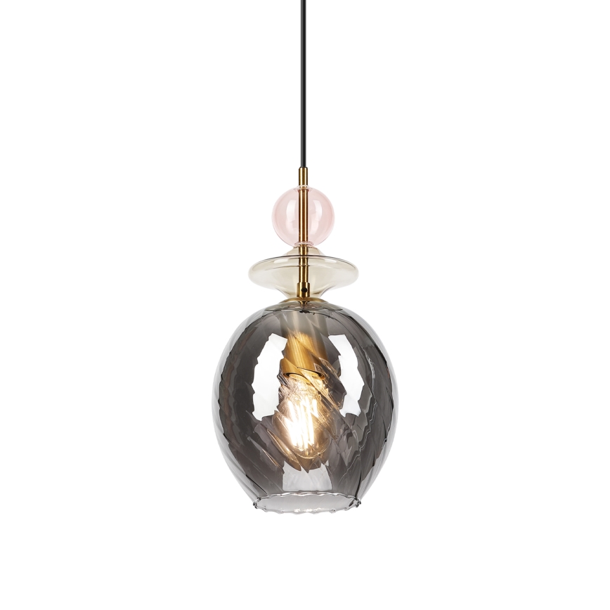 Hanglamp met kabel VELLO 1xE27/15W/230V zwart/rookroze/beige/zwart