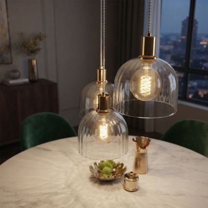 Hanglamp met kabel VIVE 3xE27/15W/230V goudkleurig