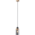 Hanglamp met kabel WOODNEST 1xE27/15W/230V grenen/rookzwart