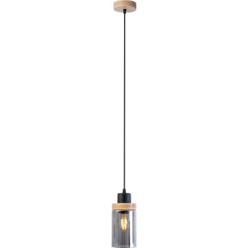 Hanglamp met kabel WOODNEST 1xE27/15W/230V grenen/rookzwart