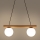 Hanglamp met kabel WOODSTOCK 2xE27/15W/230V hout/zwart
