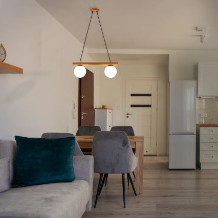 Hanglamp met kabel WOODSTOCK 2xE27/15W/230V hout/zwart