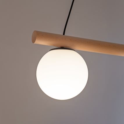 Hanglamp met kabel WOODSTOCK 2xE27/15W/230V hout/zwart