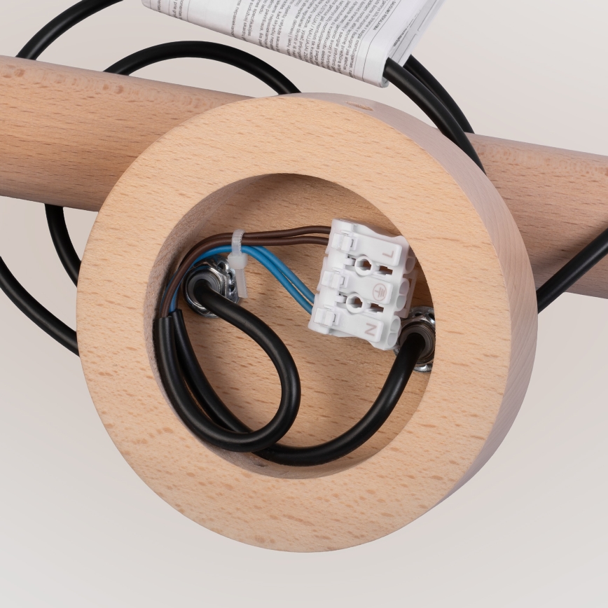 Hanglamp met kabel WOODSTOCK 2xE27/15W/230V hout/zwart