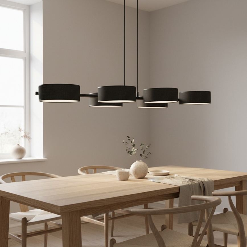 Hanglamp met kabelophanging DRUMZ 6xE14/10W/230V zwart