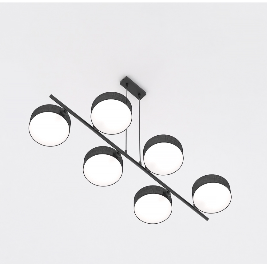 Hanglamp met kabelophanging DRUMZ 6xE14/10W/230V zwart