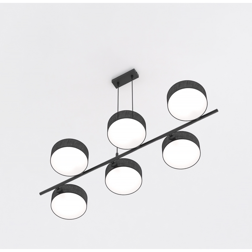 Hanglamp met kabelophanging DRUMZ 6xE14/10W/230V zwart