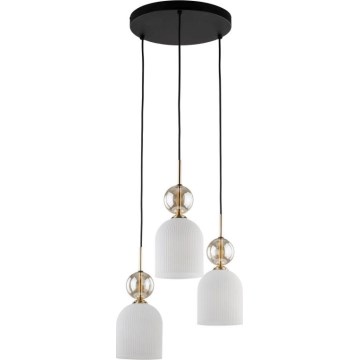 Hanglamp met kabelophanging SOPHIA 3xE14/10W/230V zwart/rookbeige/wit