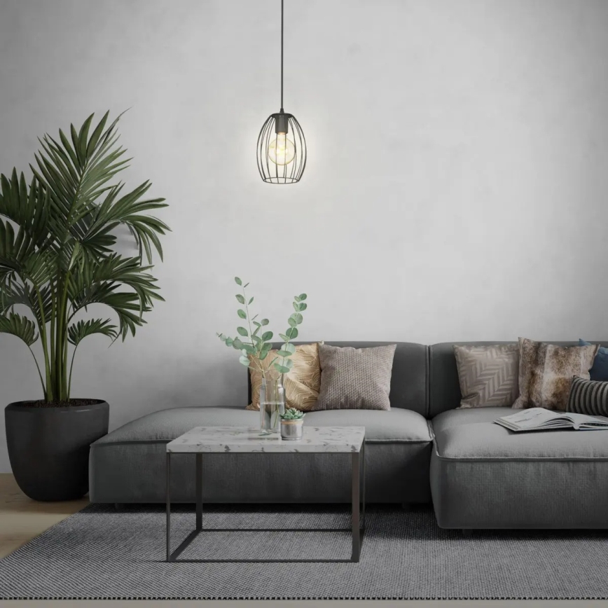 Hanglamp met snoer 1xE27/60W/230V zwart