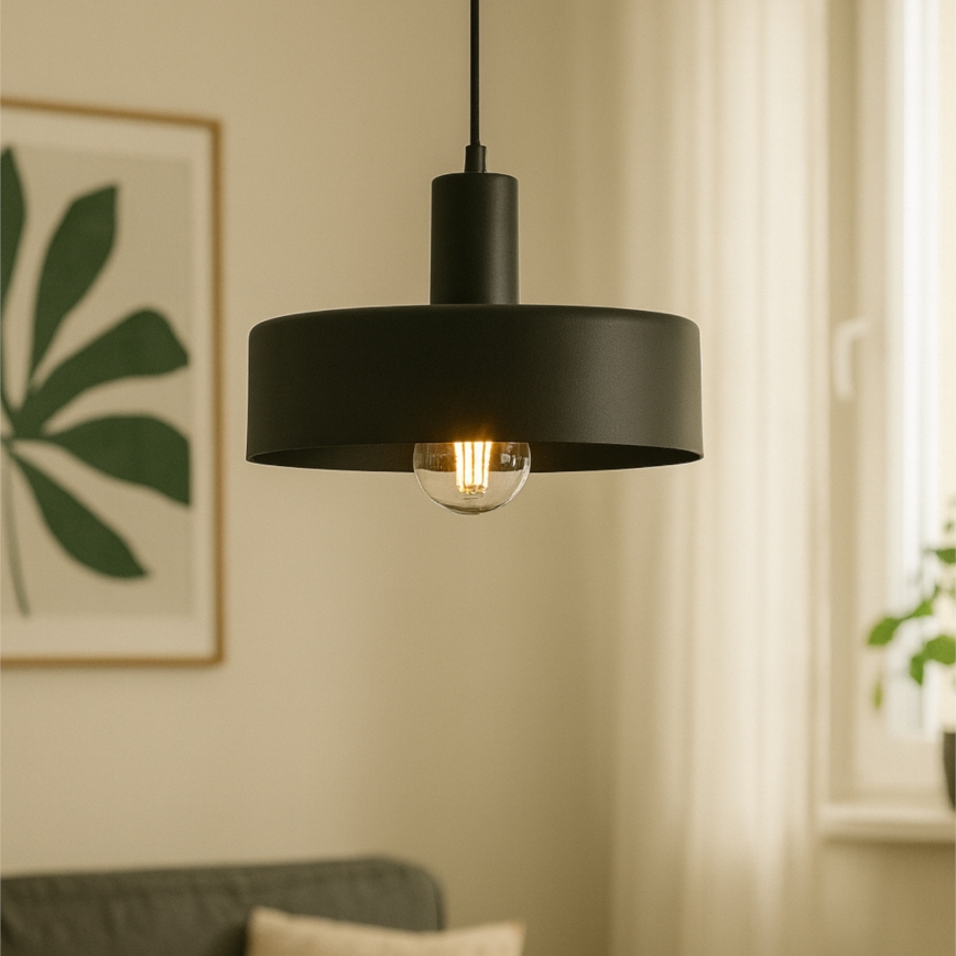 Hanglamp met snoer ARCANE 1xE27/60W/230V zwart