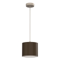 Hanglamp met snoer ARDEN 1xE27/15W/230V Ø 18 cm beige/bruin