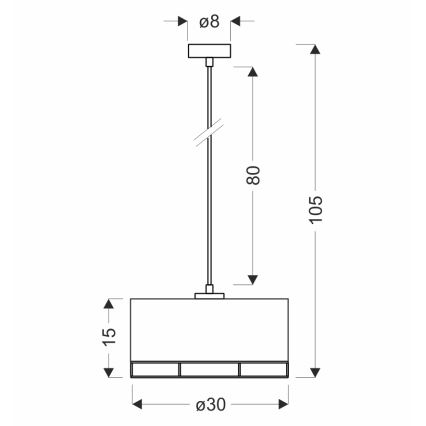 Hanglamp met snoer ARDI 1xE27/40W/230V bruin/zwart